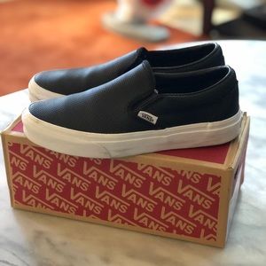 Vans Black Slip Ons - sz 6.5 EEUC